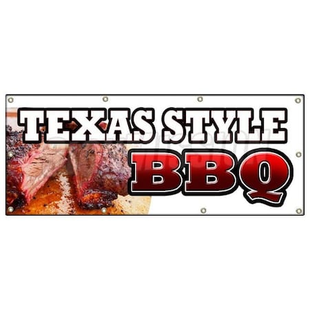 Signmission TEXAS STYLEBBQ BANNER SIGN beef brisket ribs pork bar b que open B-96 Texas Style BBQ